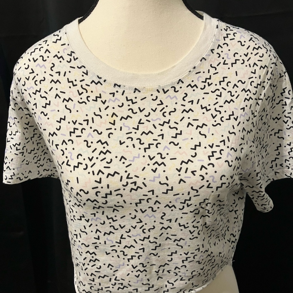 Garage White Crop Fitted T-Shirt